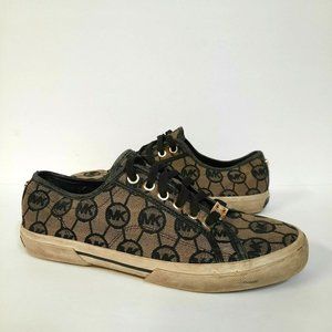 Michael Kors City Signature Womens Shoes Sneakers Flats Size 7.5 M AQ13G MK Lace